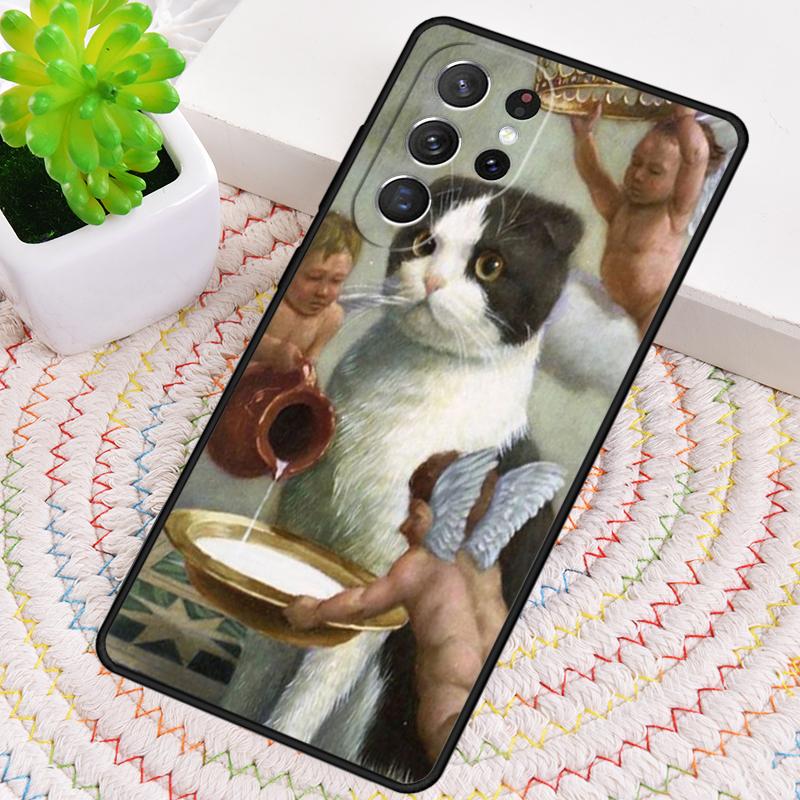 Милый Кавайный Чехол-Кот для Samsung Galaxy note 10 pro S26 Ultra S23 S24 FE S25 S21 S22 PLUS ударопрочный Чехол