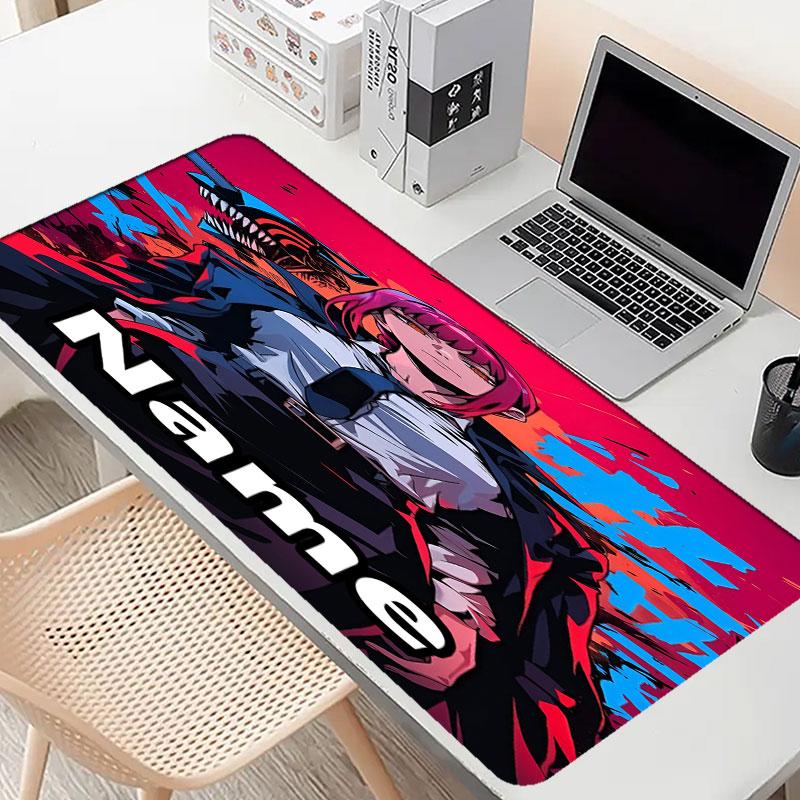 Custom Name Personalized Makima Chainsaw Man Pattern Mousepad, Laptop PC Desk Mat, Decorative Desk Mat for Home Keyboard Pad Gift