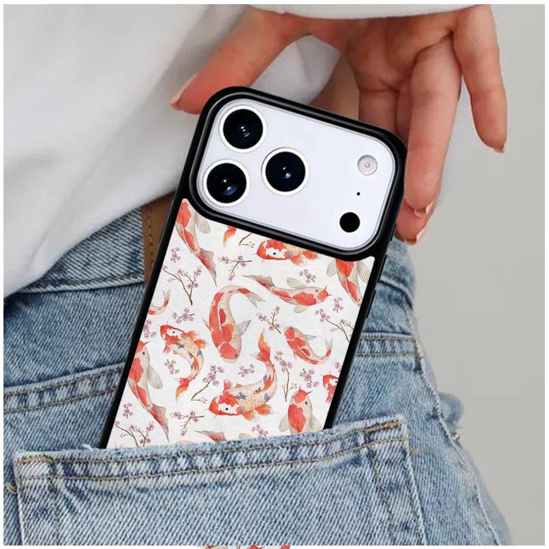 Японский карп Чехол для телефона для iPhone 16e 15 14 13 12 17 Pro Max Plus Air 17pro Чехол Coque