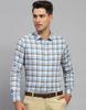 Mens Blue Checkered Spread Collar Full Sleeve Casual Shirt