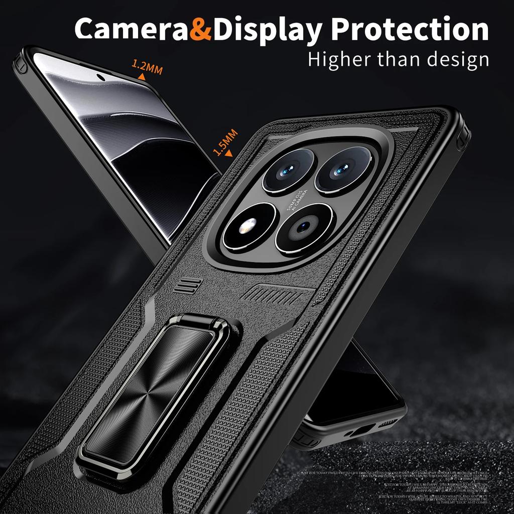 Magnetic Holder Stand Cover For Redmi Note 14 13 12 14C 13C 12C 13R Xiaomi 14T POCO M6 X6 Pro 4G 5G Shockproof Armor Phone Case