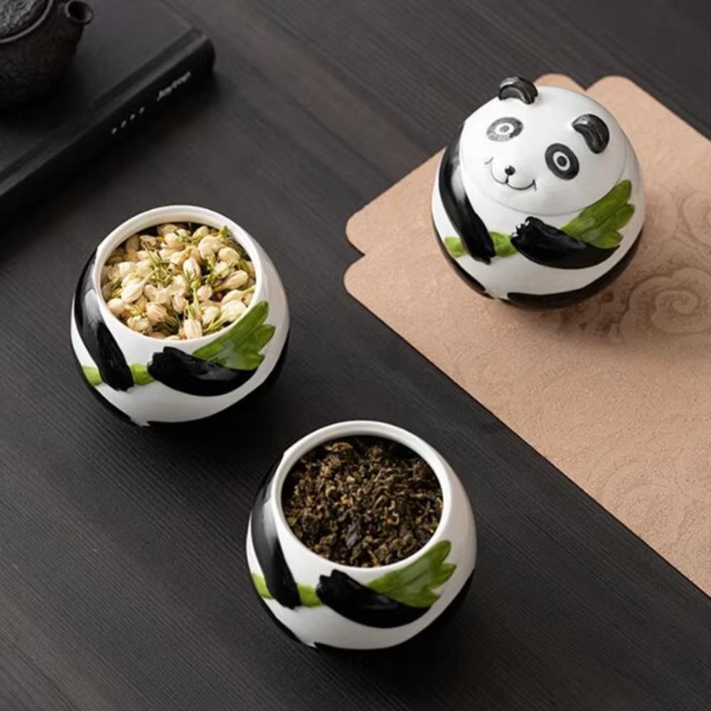 Moisture-proof Panda Tea Jar Cartoon Pattern Tea Box Creative Seasoning Storage Tank  Souvenir