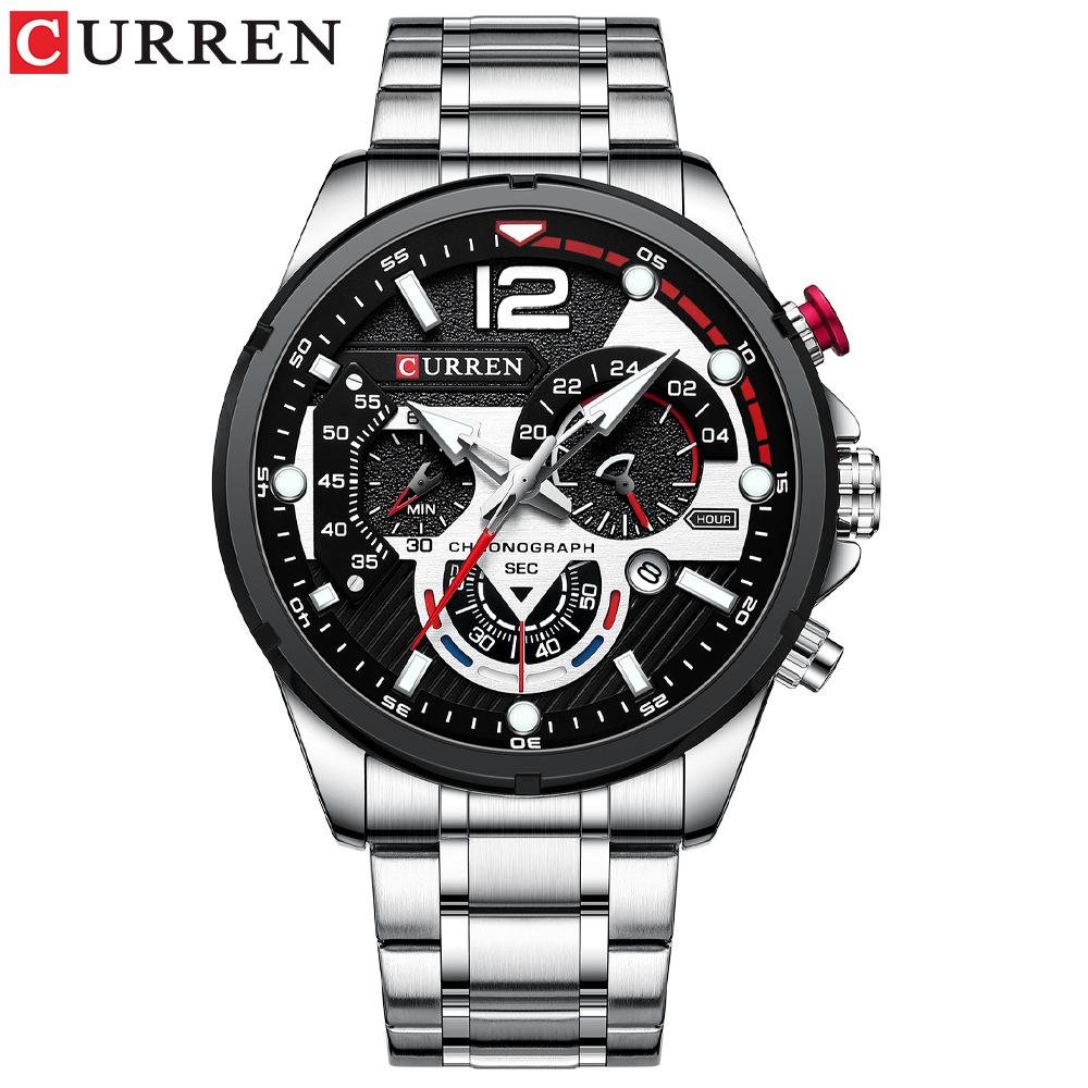 CURREN Watches Men's Sport Quartz Original Chronograph Date Wristwatches Luxury Waterproof Luminous Stainless Steel Watch Man Relogio Masculino