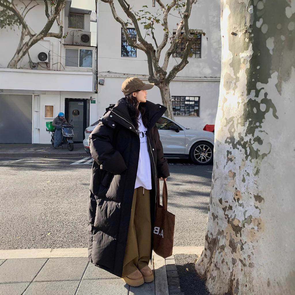 Белый утиный пух супер длинный женский пуховик зима 2024 новый длинный выше колена до щиколотки очень холодное утепленное пальто