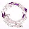 Natural Crystal Amethyst Gemstone Mix Shape Smooth Beads Necklace 17" UB-2907 UB-2907