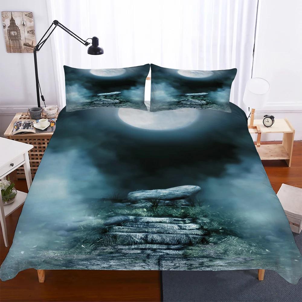 Pastoral Bedding Sets 3d Duvet Cover Set 2/3pcs Bedroom Comforter Set Reactive Printing  Forest, Lowers Scenery Bedlinens 3pcs
