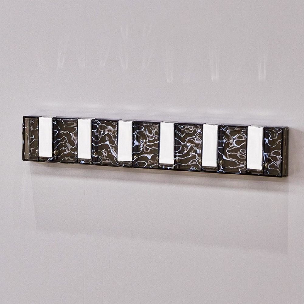 Piano Keys Clothes Coat Storage Hook Wall Mounted 6 Hooks Towels Robe Hook Transparent Light Luxury Sundries Storage Hook