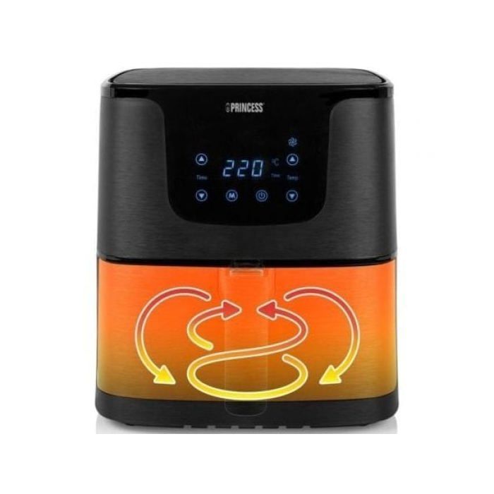 Princess 183014 Freidora Aire 1700W Capacidad 5.2L Pantalla Digital Negra