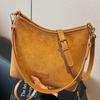 Autumn Retro Matte Suede Bag Women's 2025 New Trendy Fashion Shoulder Bag Large Capacity Commuter Bucket Bag