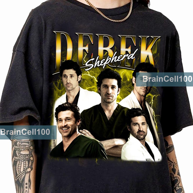 Derek Shepherd Greys Anatomy Vintage 90s Bootleg TShirt Retro Derek Shepherd Shirt 90s Movie Shirt Tee