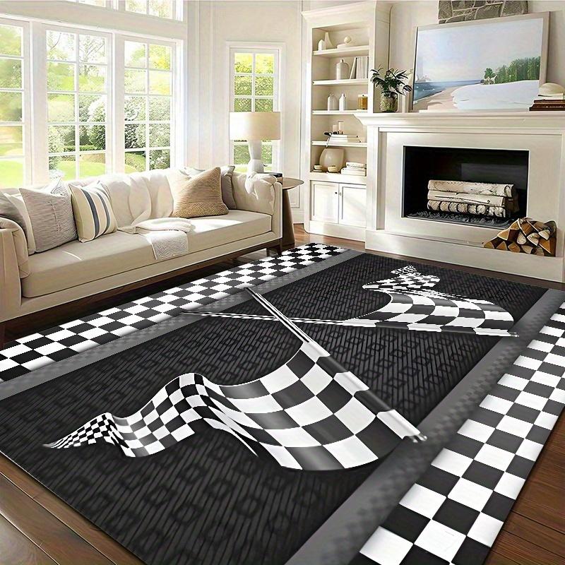 Детский ковер-мат с гоночной трассой, коврик, ковер с мультяшным дизайном автомобиля, украшение для дома для гостиной, игровой комнаты, с линией СТАРТ-ФИНИШ, домашние ковры