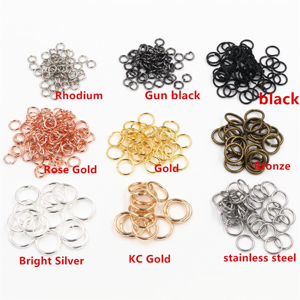 200 шт./Лот 3/4/5/6/7/8/10/12 мм Металлические Компоненты для DIY Украшений Разомкнутые Одинарные Кольца и Разрезные Кольца для изготовления украшений