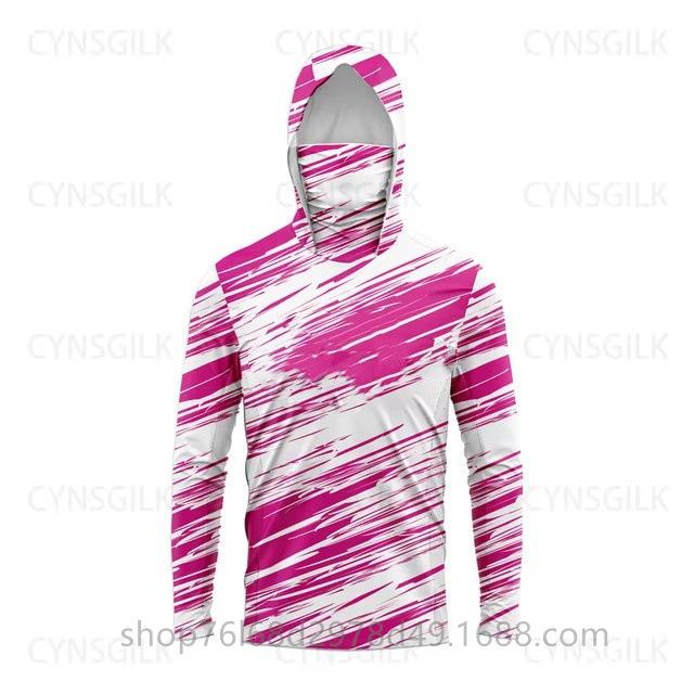 Outdoor sunscreen clothing, ice silk long-sleeved fishing clothing, quick-drying breathable hoodie, face towel, integrated mosquito-proof clothing