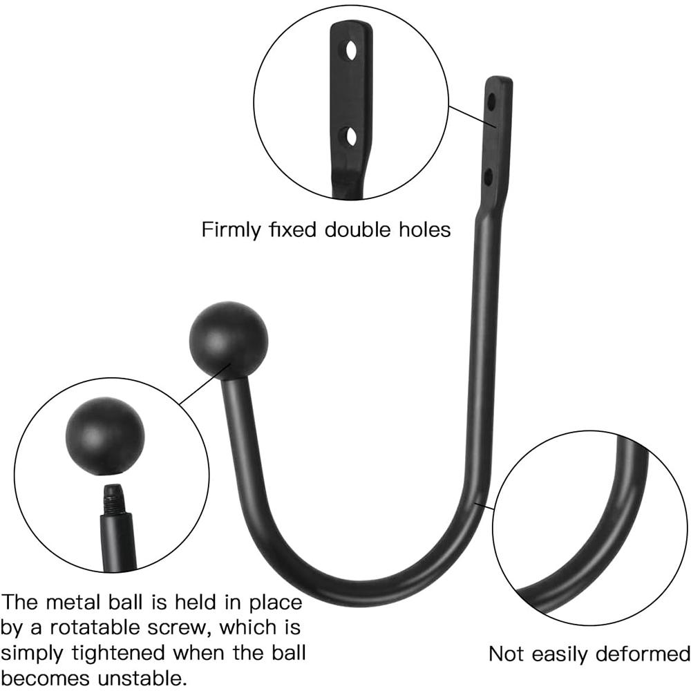 Curtain Holdbacks with Screws for Living Room Bedroom Bathroom, Black