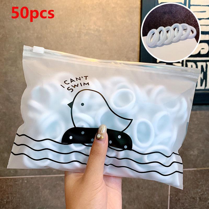 50/100 шт./компл. держатель для хвоста для девочек эластичные резинки для волос детские модные красочные аксессуары для волос