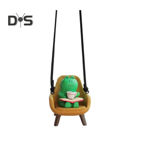 Подвесное украшение, очаровательное украшение в виде мультяшной лягушки со шнурком, легкое вешание, украшение для зеркала заднего вида, подвеска для салона автомобиля