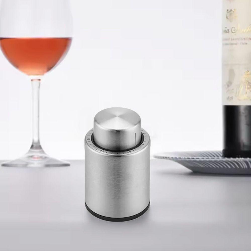 Stainless Steel Wine Bottle Stoppers Press Type Wine Corks High-end Wine Preserver  Home