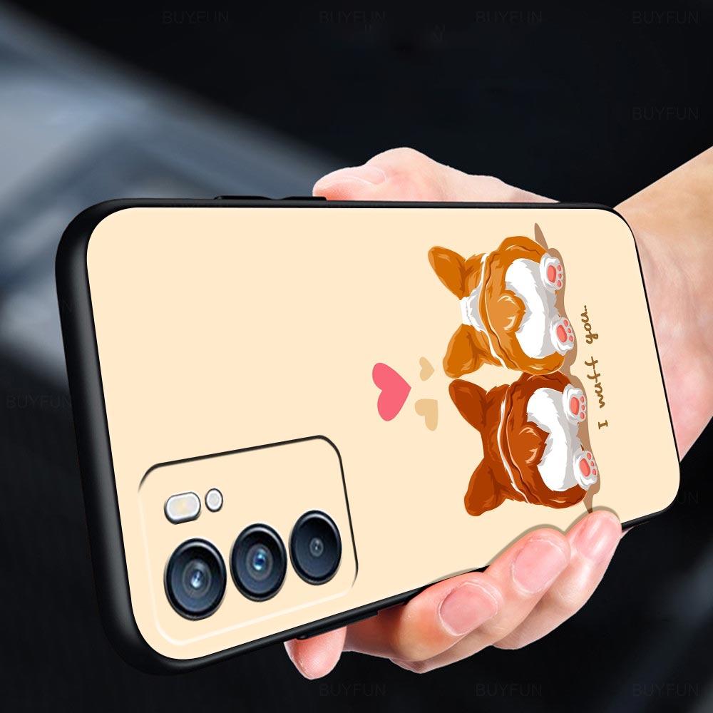 Милый Чехол для Телефона с Собакой Корги Для Oppo A17 A31 A54 A57 A78 A79 A98 Find X5 X6 Reno 6 7 8 10 11 12 13 F Pro 5G Мягкий ТПУ Чехол Fundas