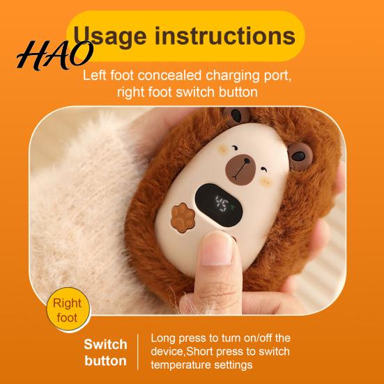 Winter Essential Warmers Cute Plush Hand Heater, Rechargeable Electric Portable Pocket Soft Mini Personal Heater for Outdoors Warm Outdoor Commuting