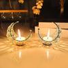 Moon Tea Light Crystal Candle Holder,Return Gifts for Pooja, Metal Lanterns, Handicraft Items for Home Decor