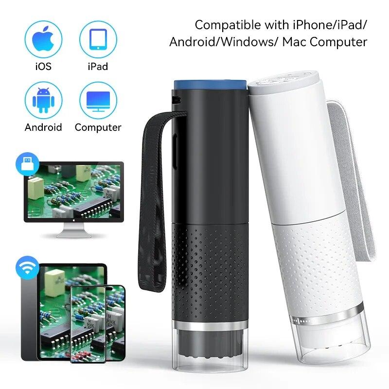 WiFi цифровой микроскоп зум камера увеличительное стекло 50X-1000X 2MP USB электронные микроскопы для ремонта кожи осмотр Android IOS ПК