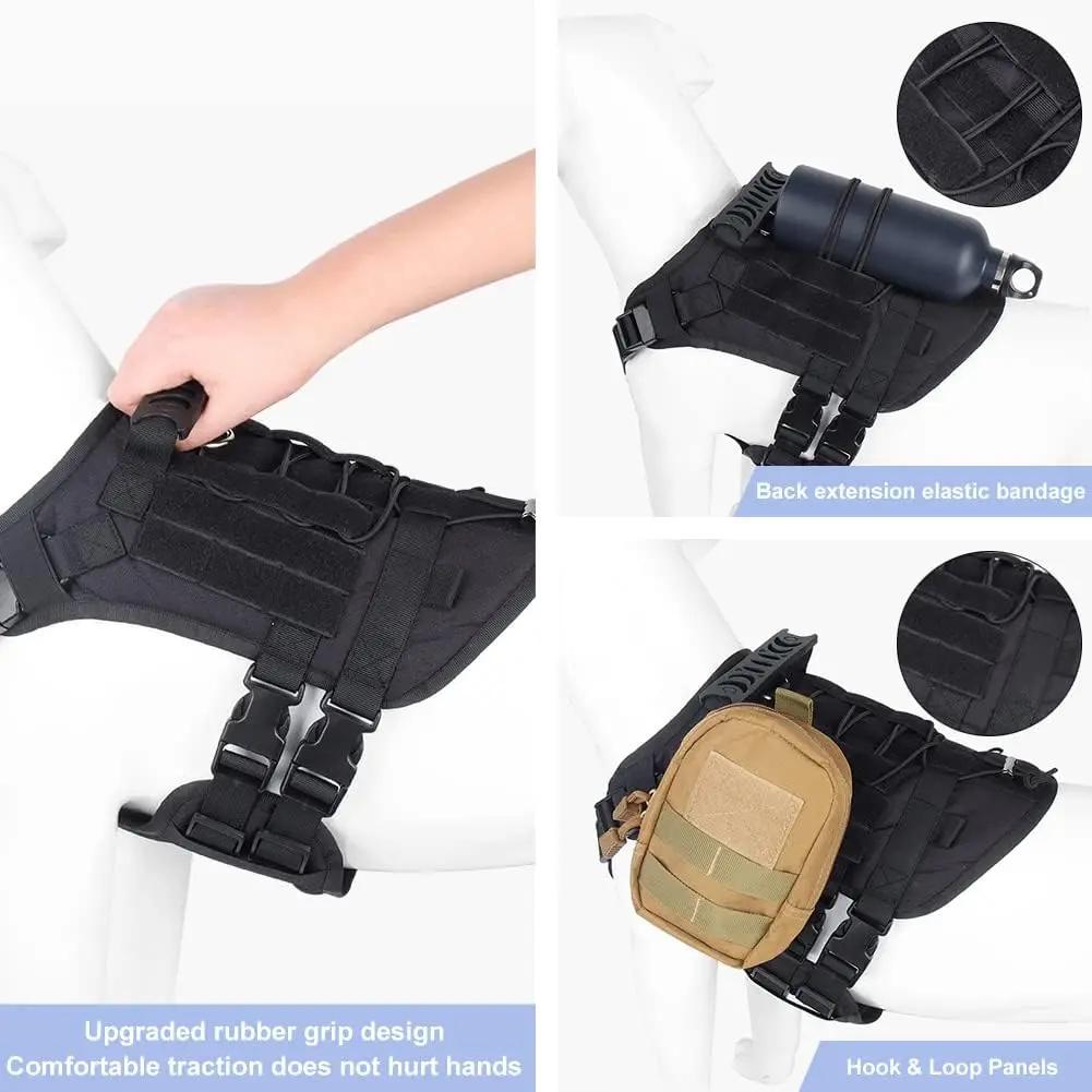Tactical Dog Harness Military Pet German Shepherd Pet Training Vest Adjustable Dog Harness for Small Medium Large Dogs
