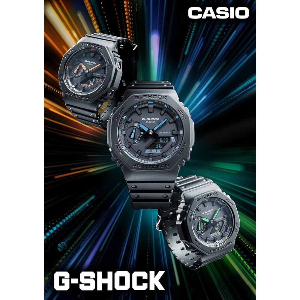 Casio G-Shock Neon Accent Series GA-2100-1A3JF Men's Watch Black Resin Case Water Resistant