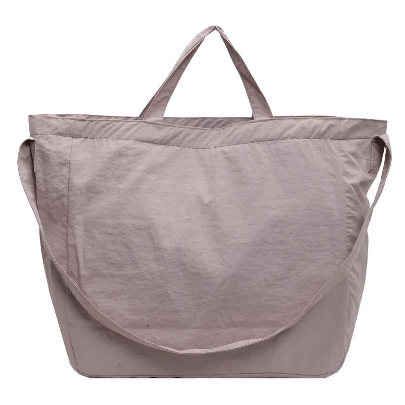 Solid Color Nylon Zipper Product Women's Tote Bag High Beauty Fashion Handbag Sweet Soft Versatile Popular Shoulder Bag