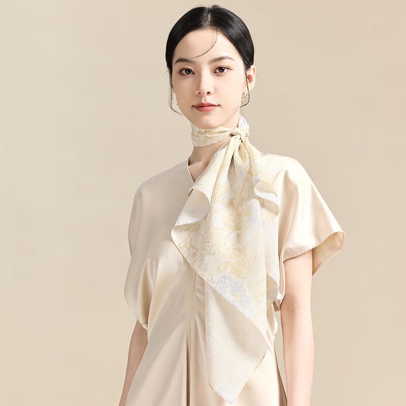 JIUMU 100% Mulberry Silk Large Square Scarf