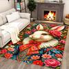 Elegant Bunny In Purple Flowers for Living Room rug, BedRoom rug, Study Room rug, Hallway Decoration, Perfect for Home Decoration or Holiday Gifts