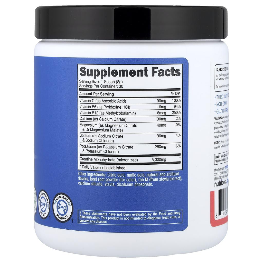 Nutricost Athletic Performance, Creatine + Hydration, Watermelon, 9 Oz (252 G)