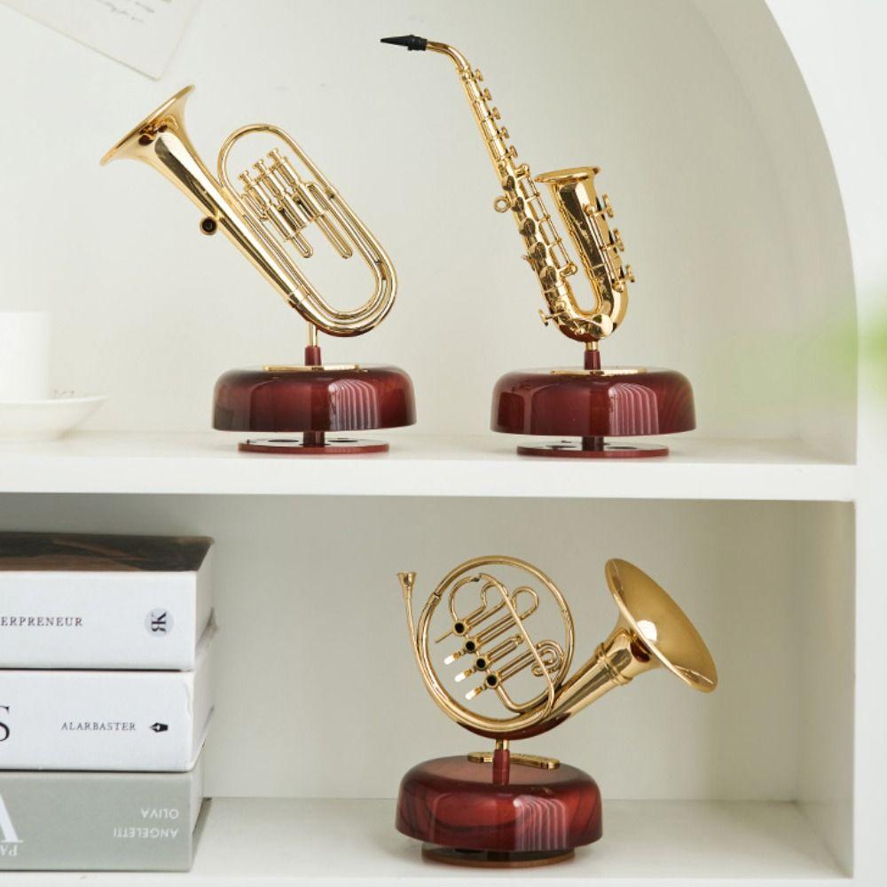 Скандинавская вращающаяся музыкальная шкатулка, имитация гитары, модель, украшения, музыкальный инструмент, шкатулка для дома, декор