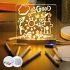 LED Note Board Rechargeable Acrylic Memo Pad Erasable Glowing Message Board To-do List Board Reusable Weekly Planner
