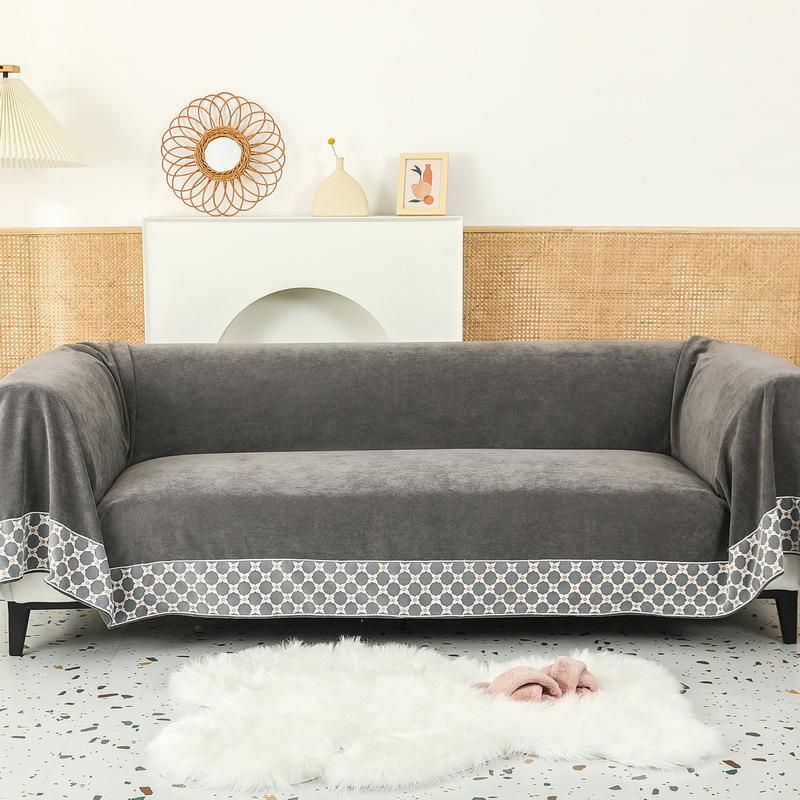 Solid Color Waterproof Blanket Single Full Cover Chenille Sofa Cover Dust Anti-cat Scratch Protection Cover Sofa Blanket Carpet