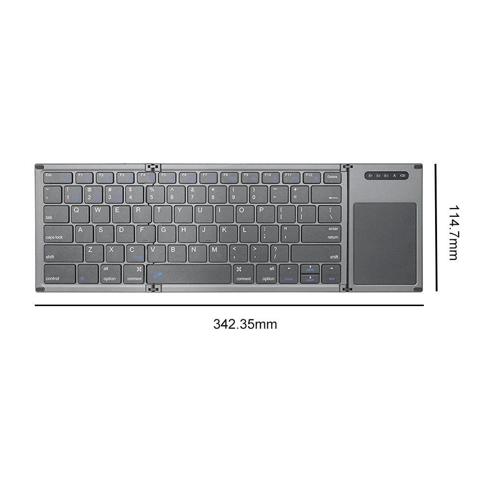 Складная клавиатура Многофункциональная беспроводная складная клавиатура 78 клавиш Сенсорная панель Перезаряжаемая клавиатура для IOS Android Windows