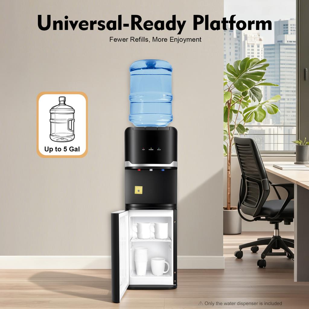 Диспенсер для воды с верхней загрузкой, 550 Вт, кулер для воды с горячей/холодной/теплой водой для 5-галлонных бутылей, с защитой от детей