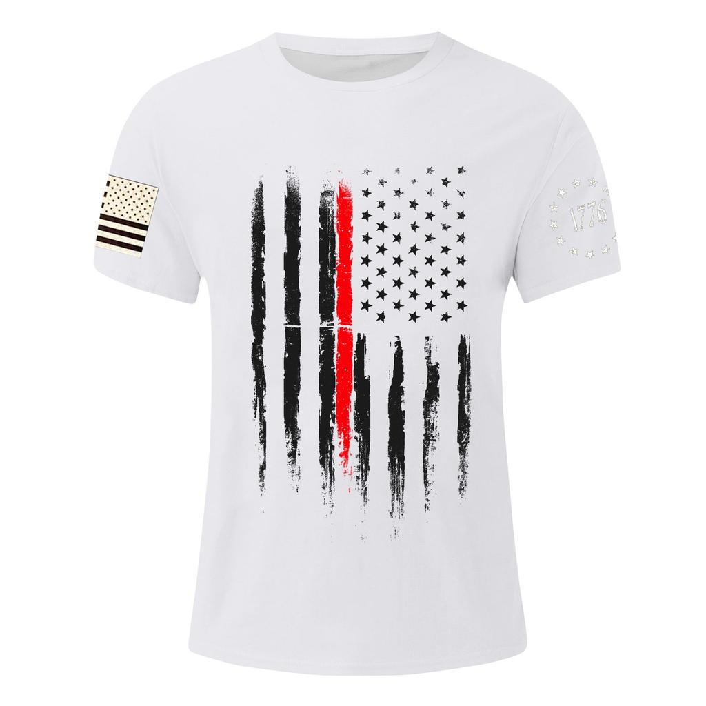 Men's Independence Day Printed T-Shirt Men's Loose Casual Short Sleeve Top