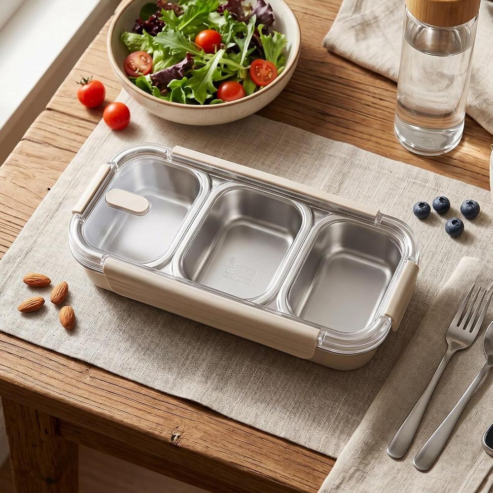 304 Stainless Steel Stainless Steel Lunch Box 25oz Metal Snack Box Travel
