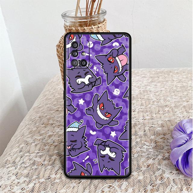 Чехол для телефона Samsung Galaxy A52 A32 A21s A12 A73 A13 A51 A71 A53 A41 A72 A50 A22 A11, черный мягкий чехол Pokemon Cool Gengar