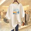 Large Size Casual Letter Printing Pure Cotton T-shirt Women's New Loose Short Sleeves In Summer 2025