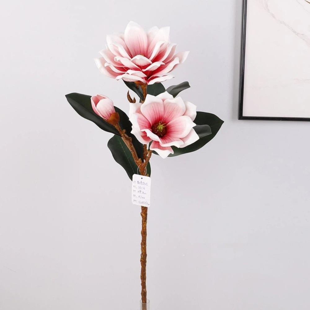 Real Touch Artificial Magnolia Flower Large Faux Magnolia Branch Home Decoration