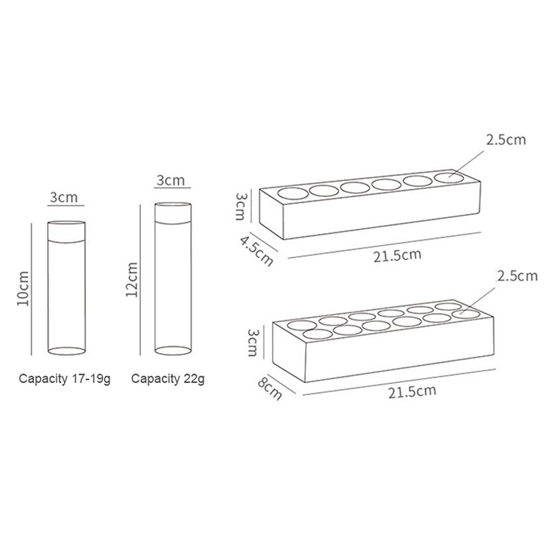 Контейнер для хранения кофейных зерен, стеклянная витрина, 6/12 тюбиков, одноразовые кофейные принадлежности с деревянной подставкой