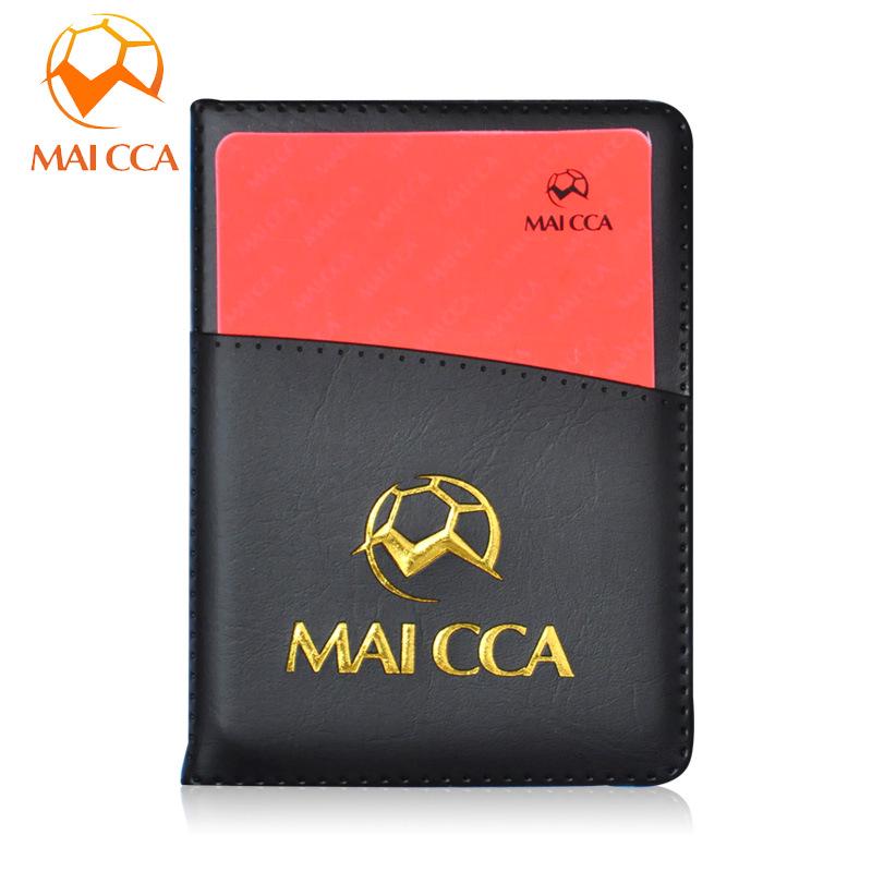 Судейская книга MAICCA: Включает красные/желтые карточки, кожаный чехол и шариковую ручку