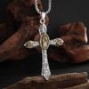 Vintage Catholic Cross Pendant Necklace Men Women Christian Believers Prayer Amulet Jewelry