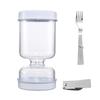 Kitchen Wet and Dry Separation Pickle Jar With Forks Wet and Dry Dispenser Flip Pickle Jar Plastic Inverted Storage Holder &clip
