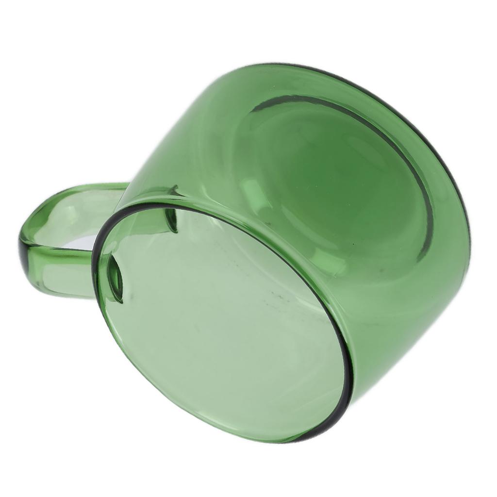 Прозрачная кофейная кружка 250 мл, боросиликатная кружка, стеклянная кружка для чая, воды, молока, с ручкой, зеленая