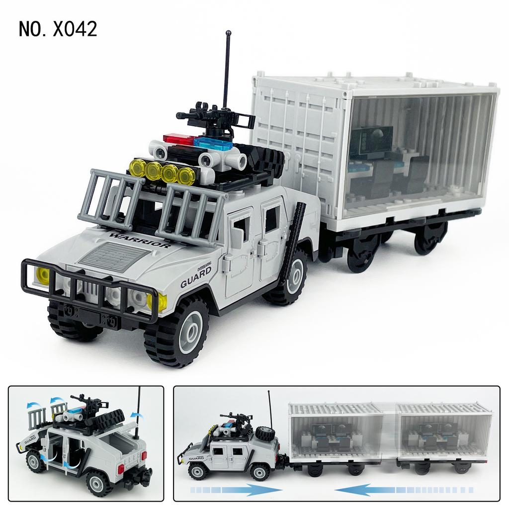 X042 Контейнер для аварийно-командной машины Hummer Машина Детский Конструктор Мелкие Детали Конструктор Игрушка