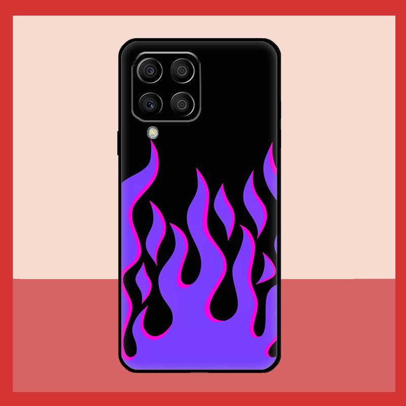 Синий Огненный Чехол с Красным Пламенем для Samsung Galaxy M52 M32 M53 M16 M11 M21 M31 M35 M12 M13 M14 M15 M36 M56 M55 M34 M54