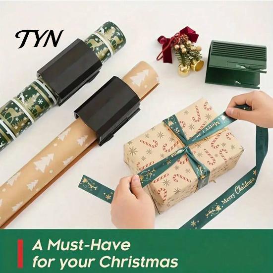 Portable Paper Slitter Wrapping Roll Cutter, Slide Rail Trimmer with Photo Trimming Device Safety Blade, Clean Straight Cut for Crafting And