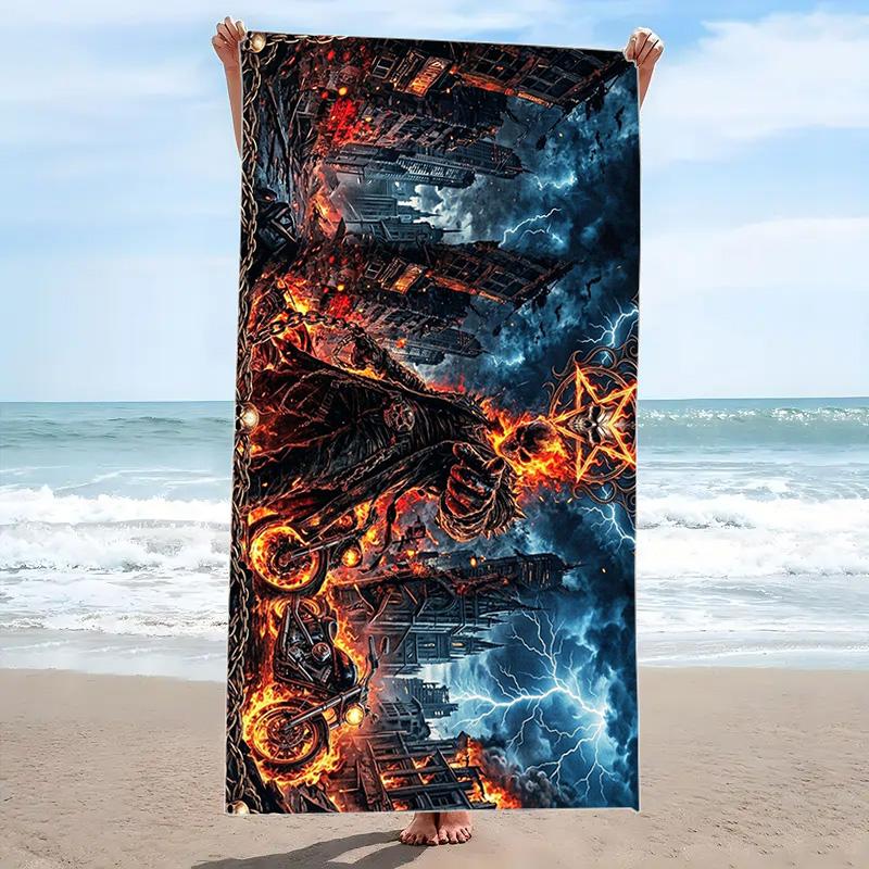 Horseman of Hell Print Beach Towel, Large Soft Quick Dry Towel for Beach Camping Swimming